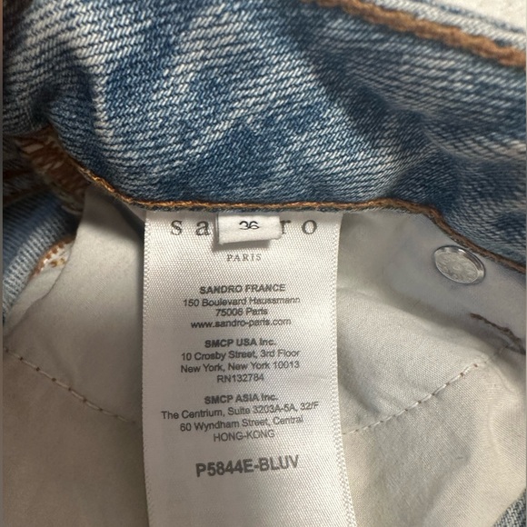 Sandro Flame Embroidered Jeans - Size 2-4 - Picture 5 of 5